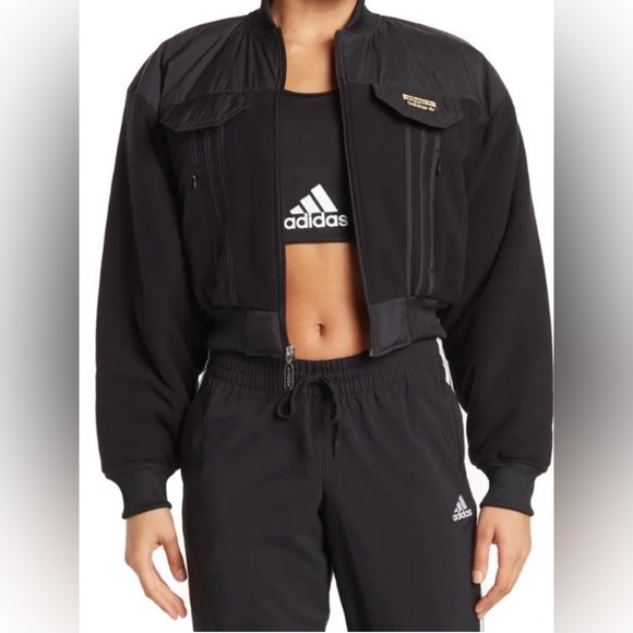 Adidas Cropped Bomber Jacket - Picture 3 of 3